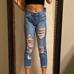 Hollister Low Rise Ripped Boyfriend Jeans